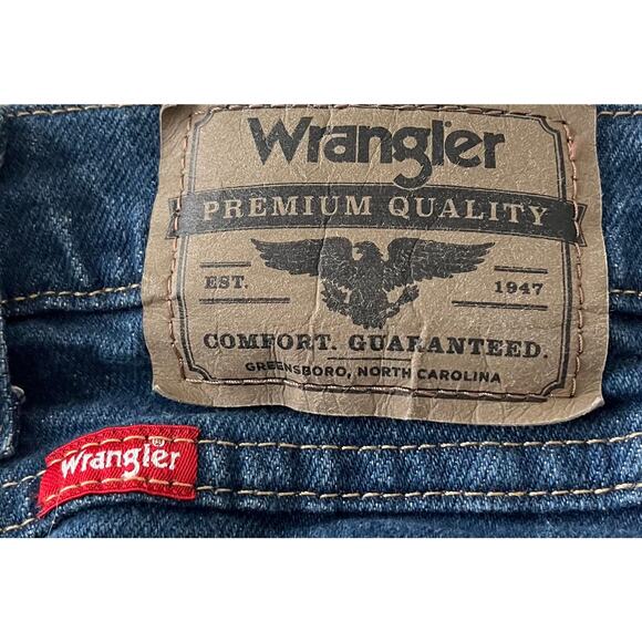 WRANGLER HIGH-RISE, TRADITIONAL LEG, DENIM JEANS, MENS, 38/34, DENIM BLUE - Picture 9 of 11